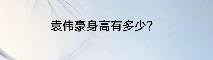 袁伟豪身高有多少？