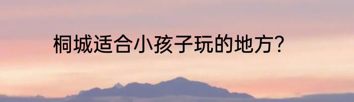 桐城适合小孩子玩的地方？