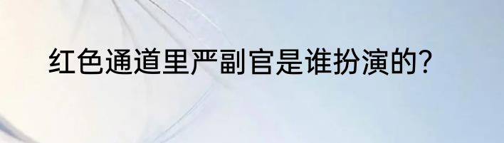 红色通道里严副官是谁扮演的？