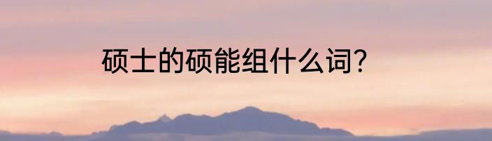 硕士的硕能组什么词？