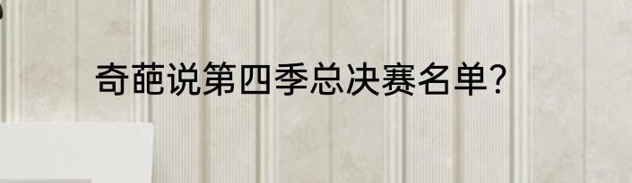 奇葩说第四季总决赛名单？