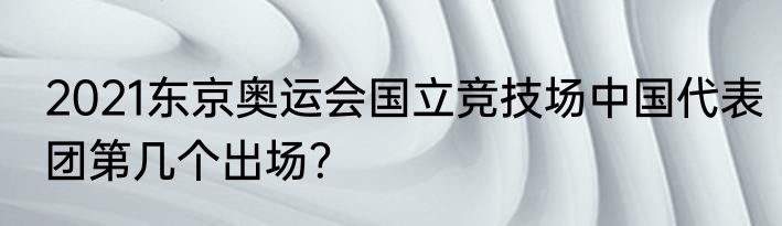 2021东京奥运会国立竞技场中国代表团第几个出场？