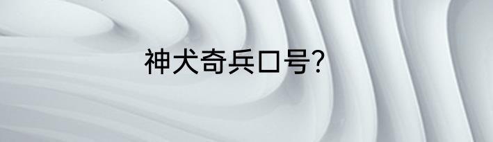 神犬奇兵口号？