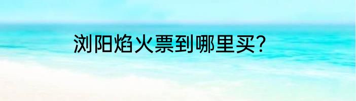 浏阳焰火票到哪里买？