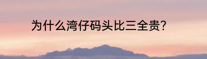 为什么湾仔码头比三全贵？