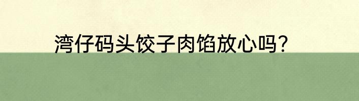 湾仔码头饺子肉馅放心吗？
