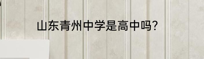 山东青州中学是高中吗？