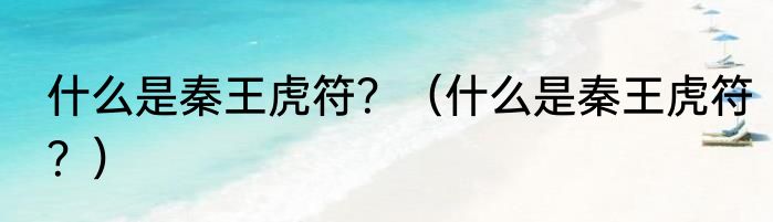 什么是秦王虎符？（什么是秦王虎符？）