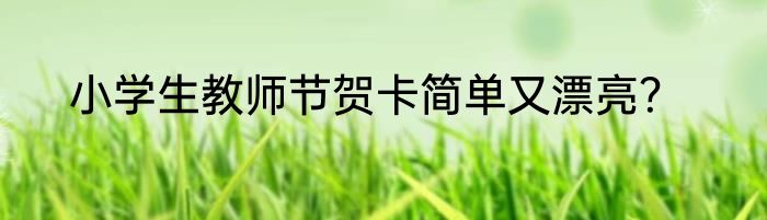 小学生教师节贺卡简单又漂亮？