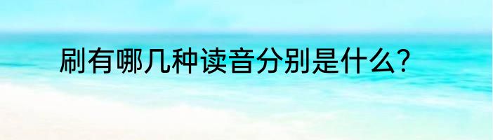 刷有哪几种读音分别是什么？