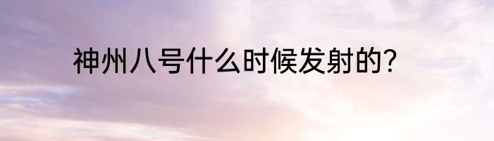 神州八号什么时候发射的？