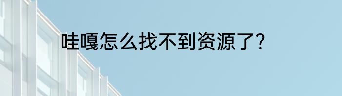 哇嘎怎么找不到资源了？