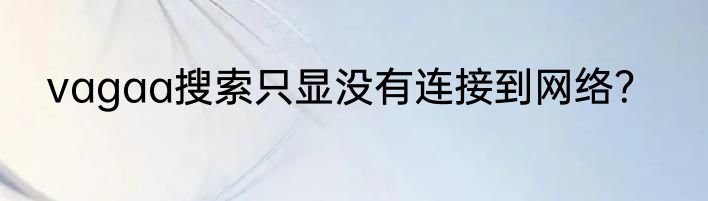 vagaa搜索只显没有连接到网络？