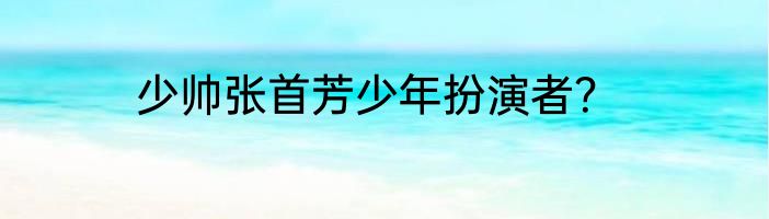 少帅张首芳少年扮演者？