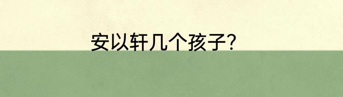 安以轩几个孩子？