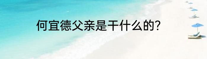 何宜德父亲是干什么的？