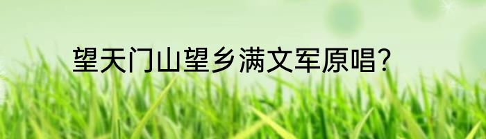 望天门山望乡满文军原唱？