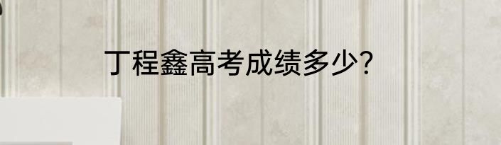 丁程鑫高考成绩多少？