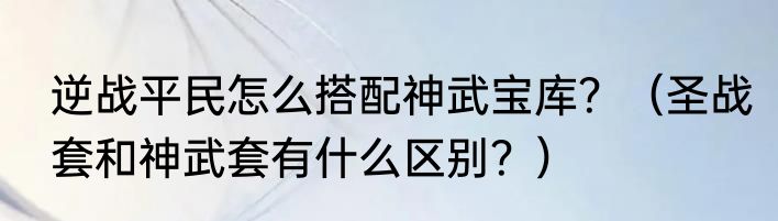 逆战平民怎么搭配神武宝库？（圣战套和神武套有什么区别？）