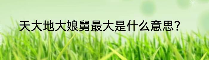 天大地大娘舅最大是什么意思？
