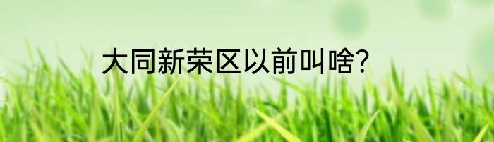 大同新荣区以前叫啥？