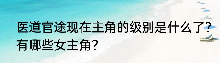 医道官途现在主角的级别是什么了？有哪些女主角？