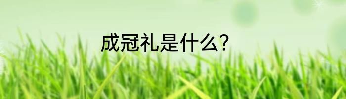 成冠礼是什么？