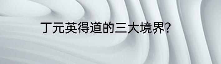 丁元英得道的三大境界？