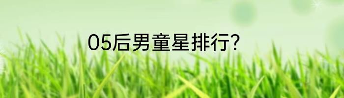05后男童星排行？