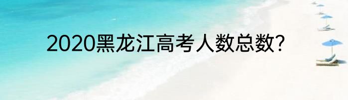2020黑龙江高考人数总数？