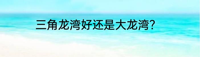 三角龙湾好还是大龙湾？