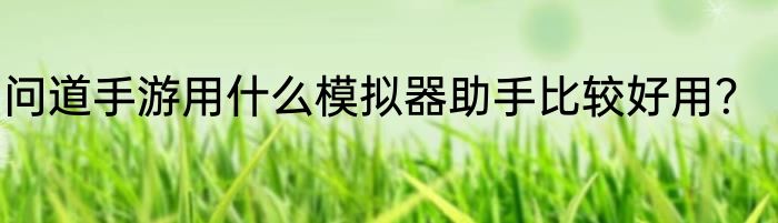 问道手游用什么模拟器助手比较好用？