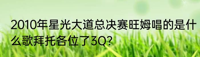 2010年星光大道总决赛旺姆唱的是什么歌拜托各位了3Q？