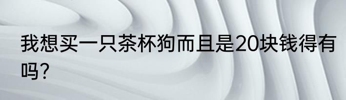 我想买一只茶杯狗而且是20块钱得有吗？