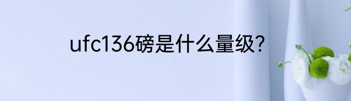 ufc136磅是什么量级？