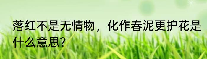 落红不是无情物，化作春泥更护花是什么意思？