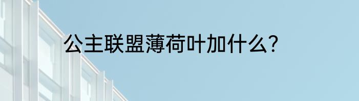 公主联盟薄荷叶加什么？