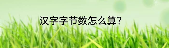 汉字字节数怎么算？