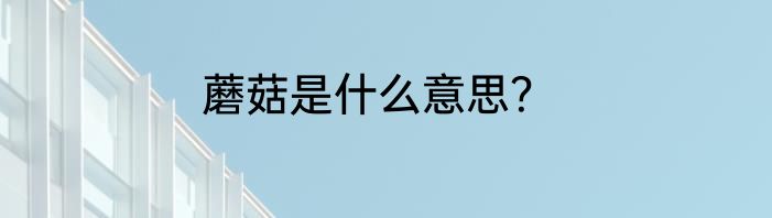 蘑菇是什么意思？