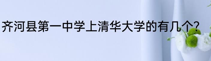 齐河县第一中学上清华大学的有几个？
