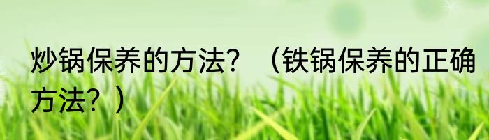 炒锅保养的方法？（铁锅保养的正确方法？）