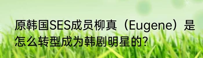 原韩国SES成员柳真（Eugene）是怎么转型成为韩剧明星的？