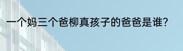 一个妈三个爸柳真孩子的爸爸是谁？