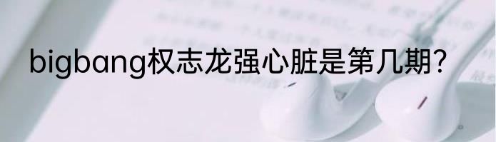 bigbang权志龙强心脏是第几期？