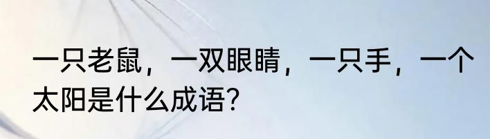 一只老鼠,一双眼睛,一只手,一个太阳是什么成语?