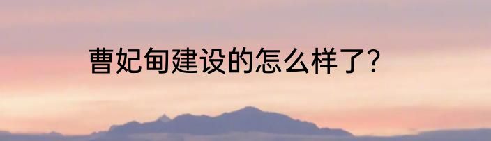曹妃甸建设的怎么样了？