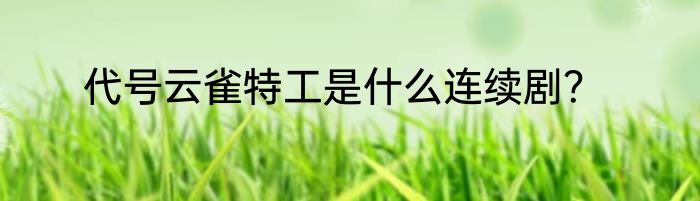 代号云雀特工是什么连续剧？