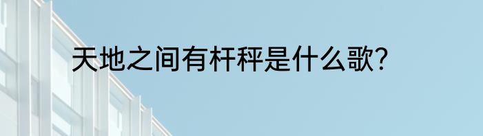 天地之间有杆秤是什么歌？