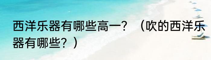 西洋乐器有哪些高一？（吹的西洋乐器有哪些？）
