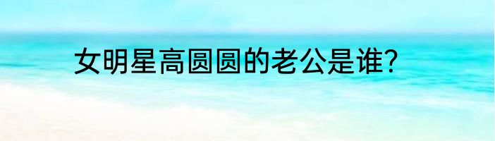 女明星高圆圆的老公是谁？